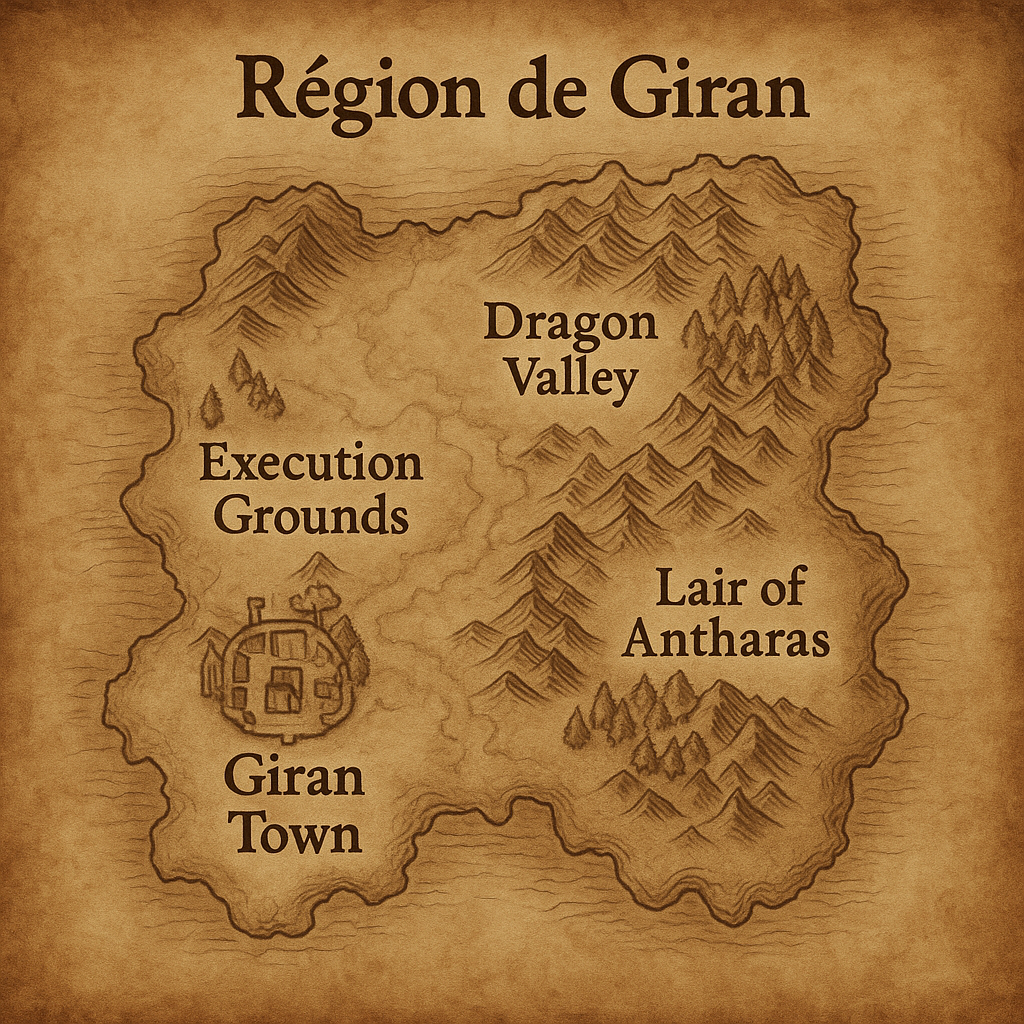 Carte : Région de Giran